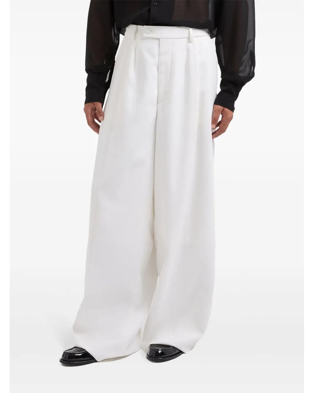 Gcds White Enver Satin Trousers for men
