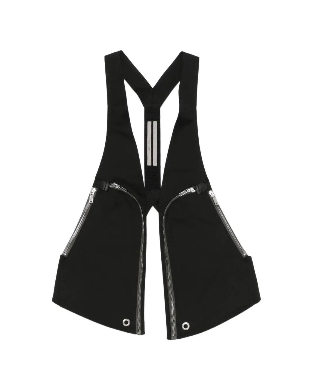 Rick Owens Black Temple Bauhaus Vest Heavy Poplin for men