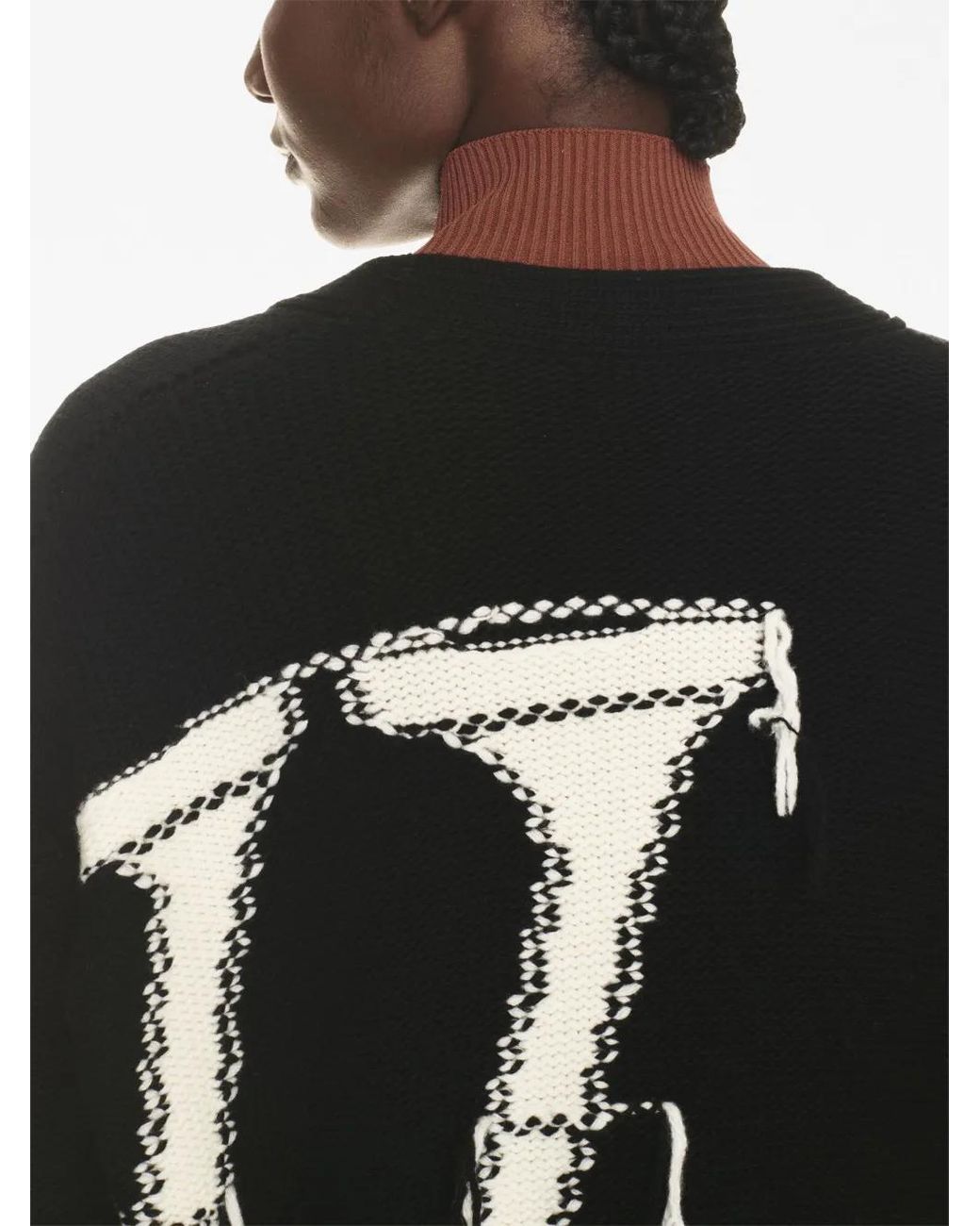 Off-White c/o Virgil Abloh Black Logo-intarsia Wool Cardigan for men