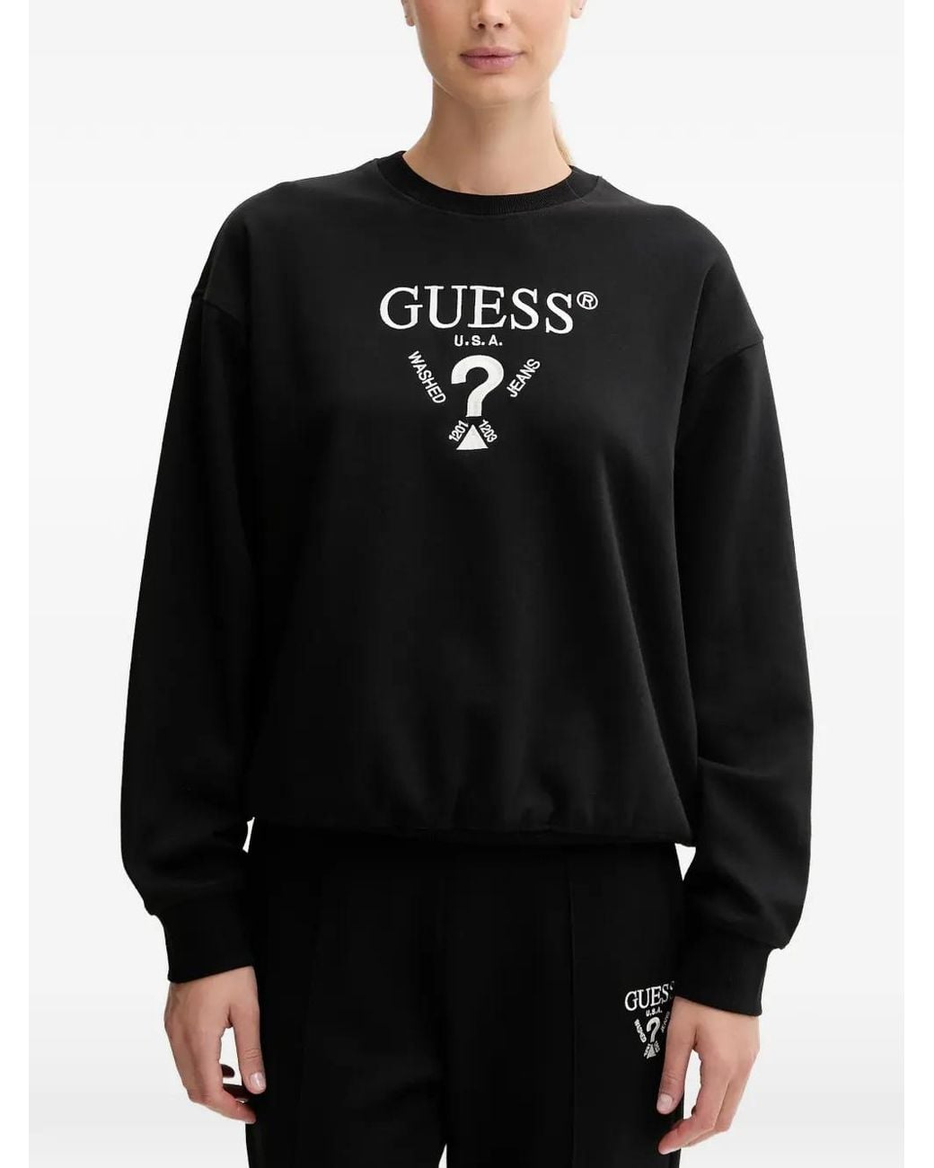 Guess Black Embroidered Sweatshirt