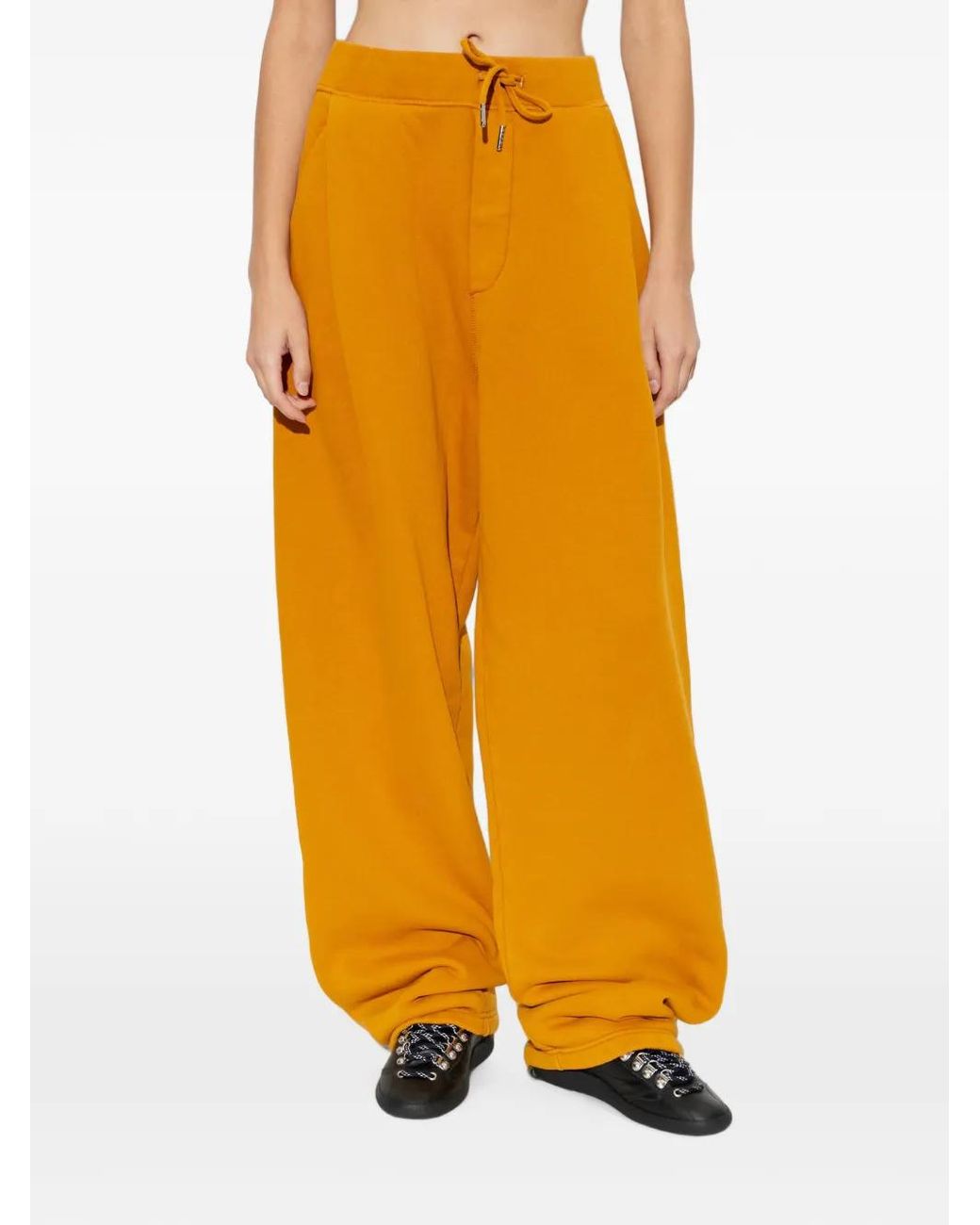 DSquared² Orange Logo-Embossed Drawstring Track Pants