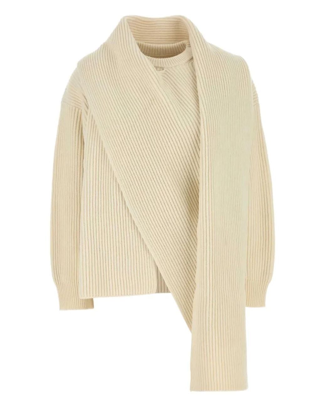 Jil Sander Natural Ribbed Sweater