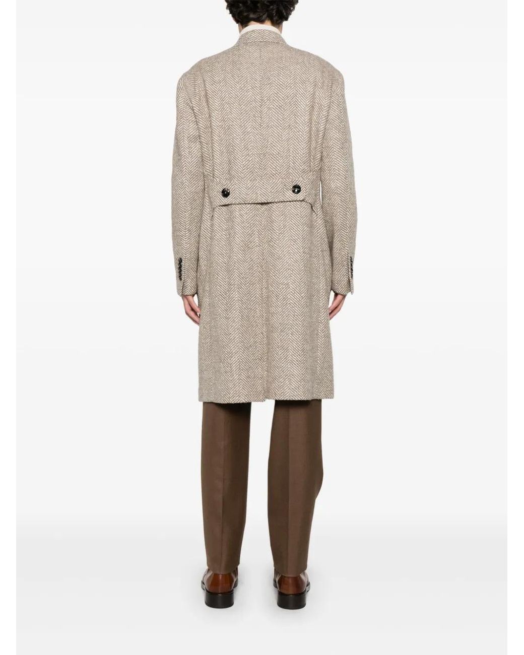 Tagliatore Natural Double-Breasted Coat for men