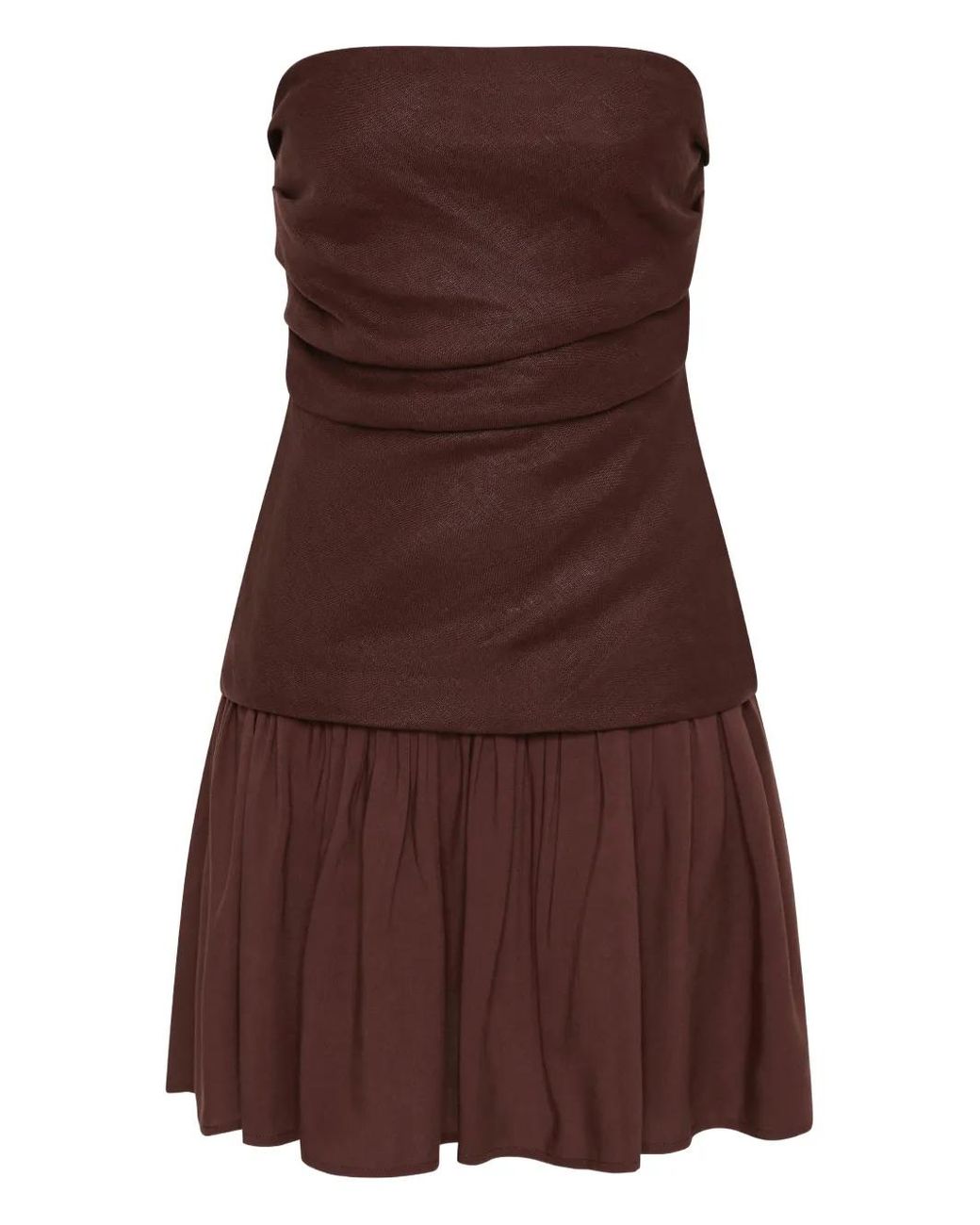 Faithfull The Brand Brown Hedy Mini Dress Carob