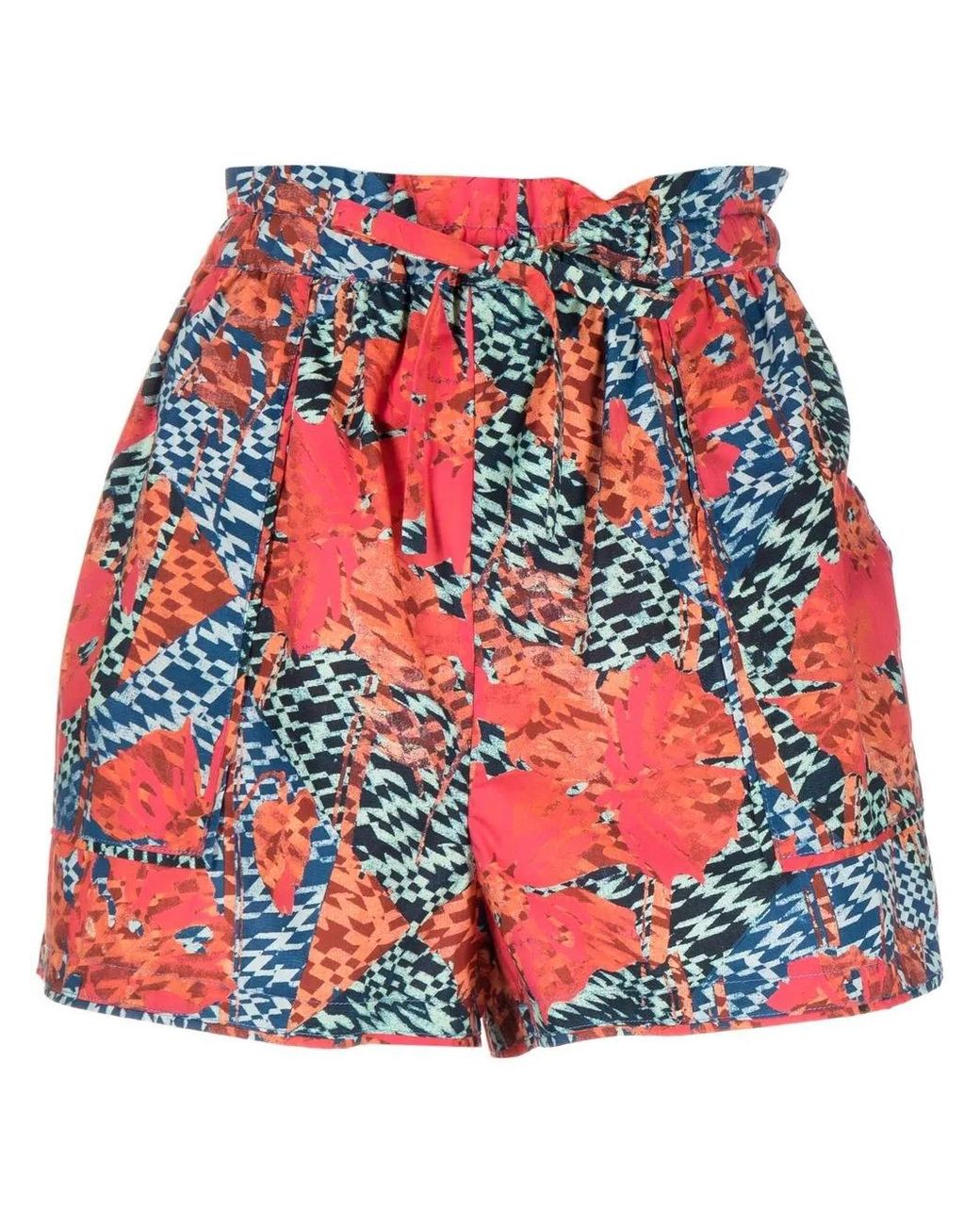 Ulla Johnson Red Edlyn High-Waist Mini Shorts