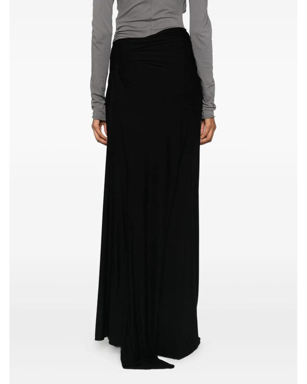 Entire studios Black Asymmetric Maxi Skirt