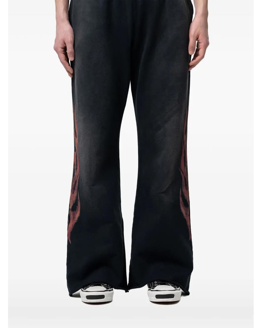 KAMIYA Blue Crayon Flame Bootcut Trousers for men