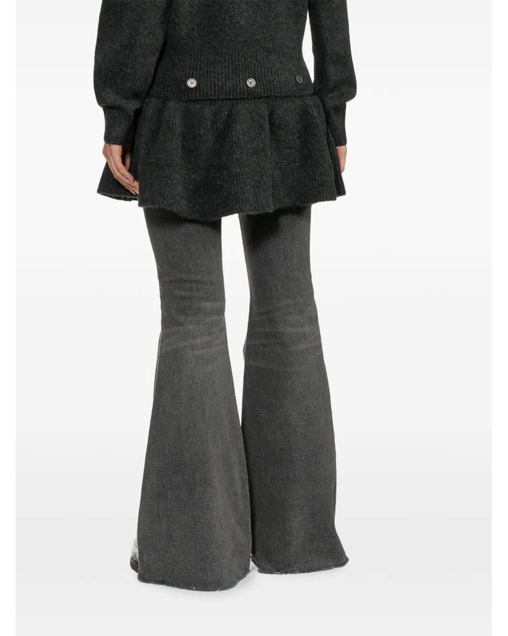 R13 Gray Jean Évasé À Effet Délavé