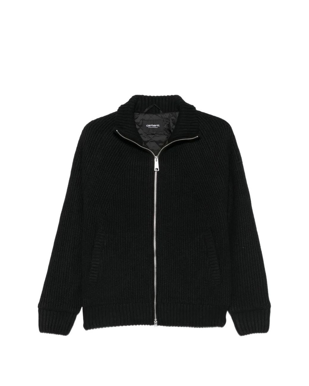 Carhartt Black Banley Ribbed-Knit Raglan-Sleeve Jacket