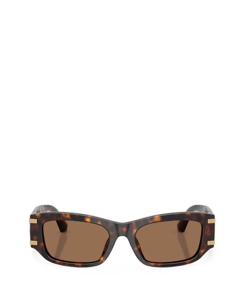 Dolce & Gabbana Brown Tortoiseshell-Effect Rectangle-Frame Sunglasses