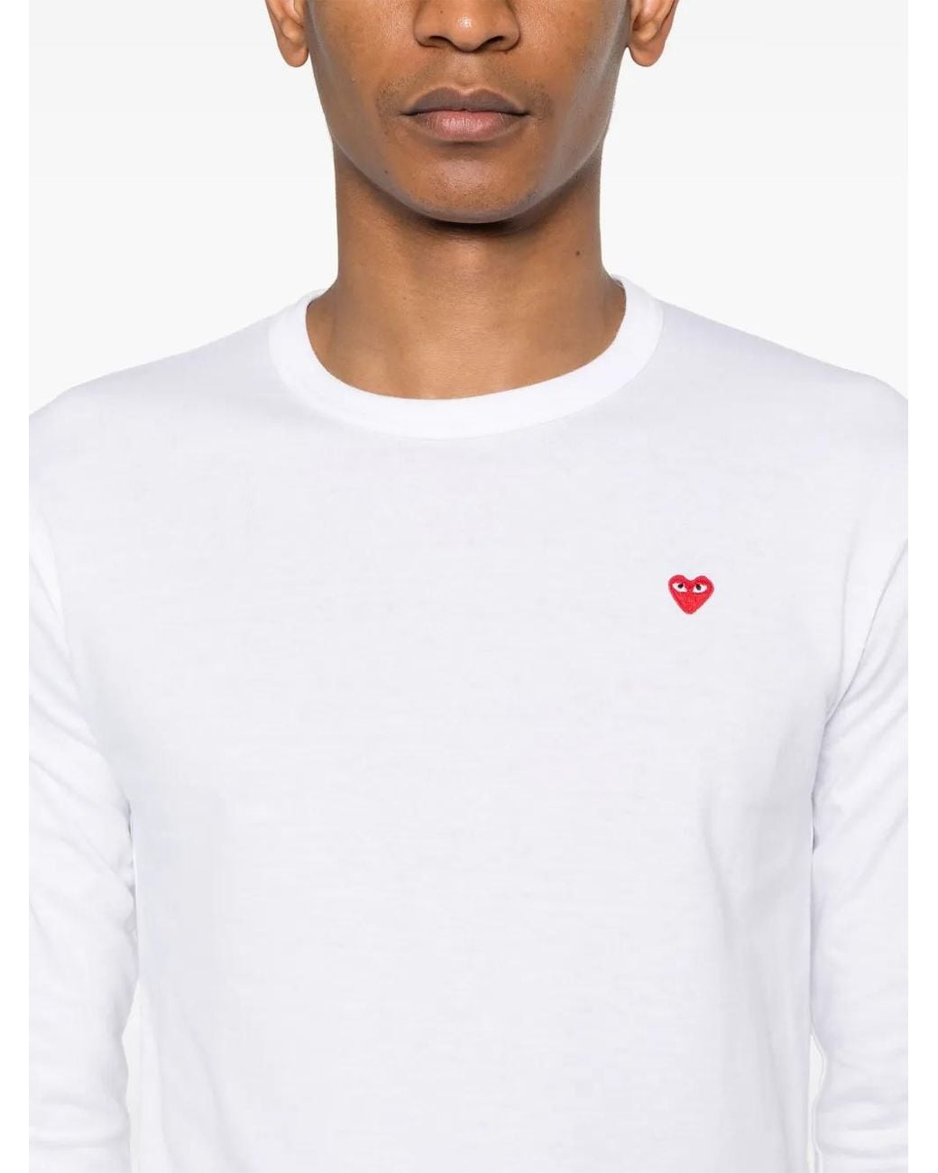 COMME DES GARÇONS PLAY White Mini Heart-Patch T-Shirt