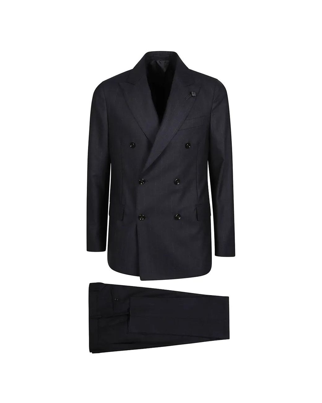 Lardini Blue Pinstripe Double-Breasted Suit for men