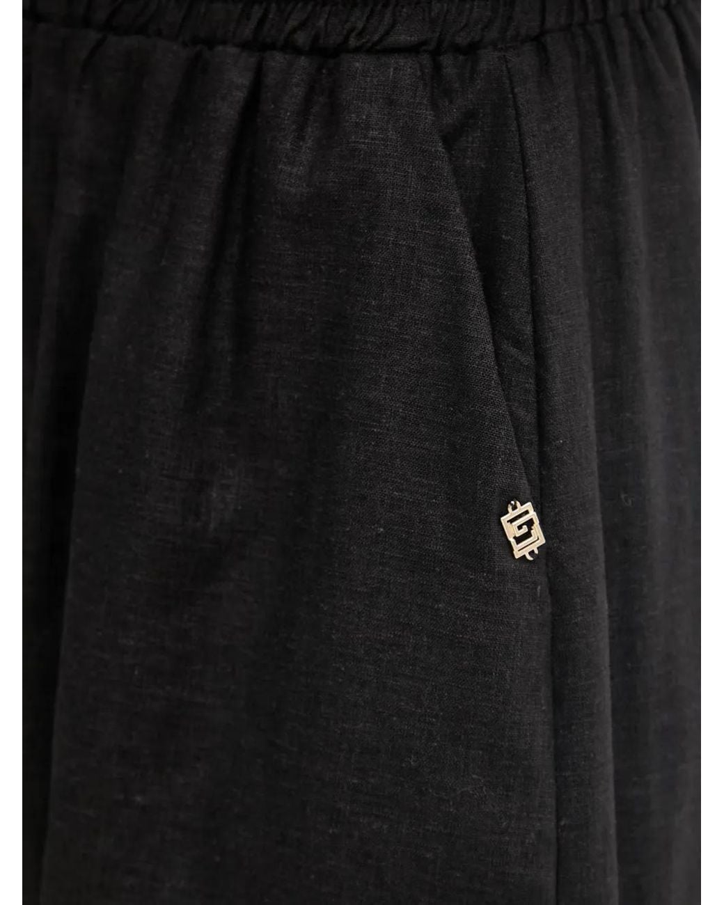 GAUDI Black Drawstring Elasticated-Waist Shorts