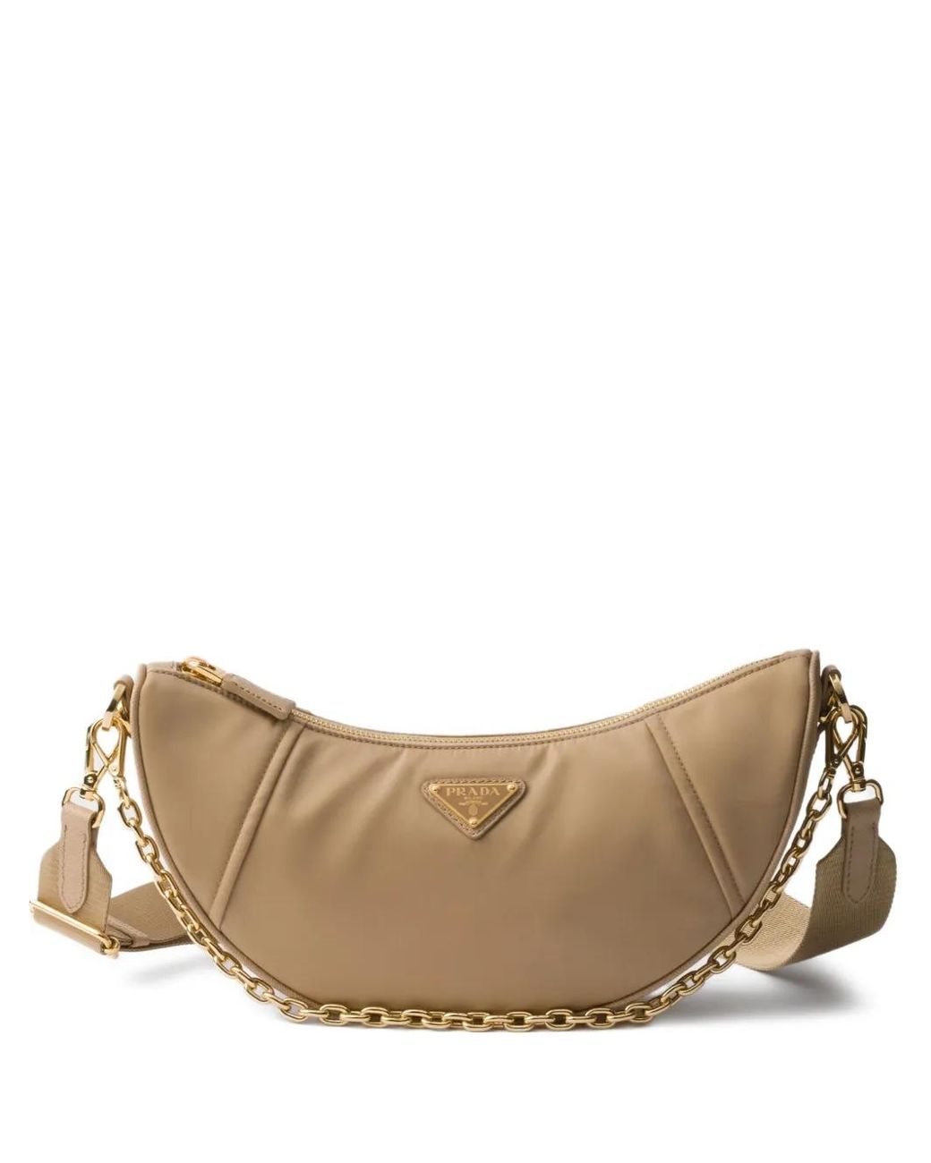 Borsa A Spalla Demi-Lune di Prada in Brown