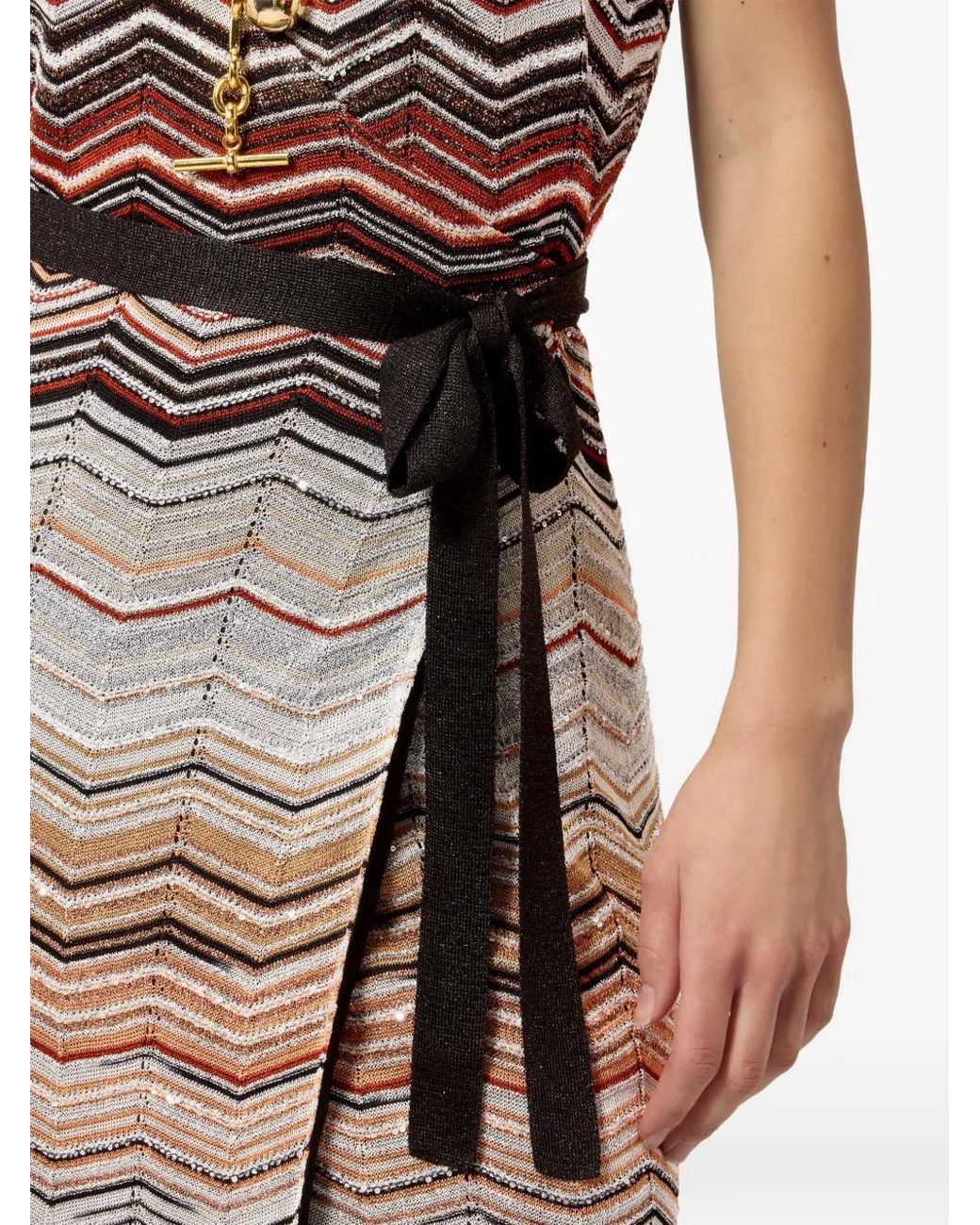Missoni White Robe Longue À Dos-Nu