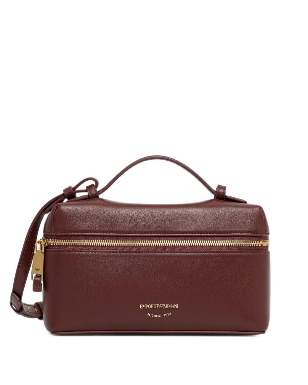 Emporio Armani Brown Logo-Print Cross Body Bag