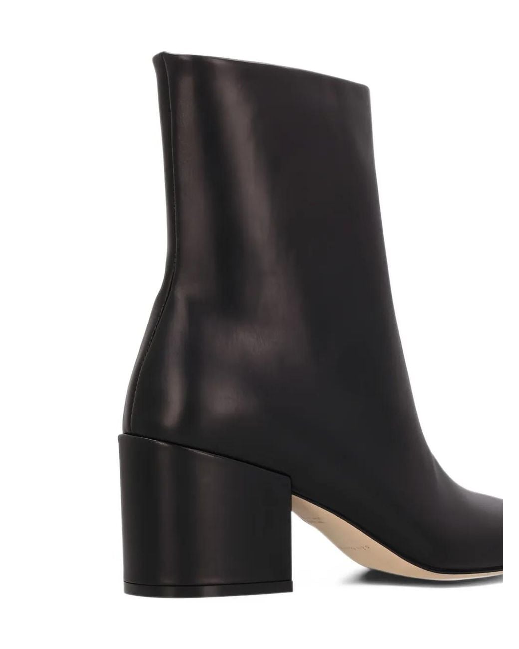 Dear Frances Black Alma Square-Toe Ankle Boots