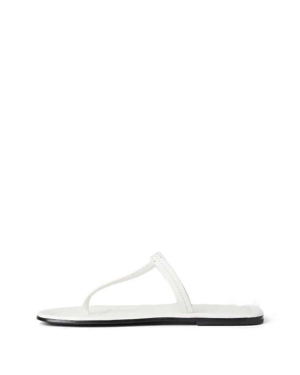 Totême  White T-Strap Squared-Toe Flat Sandals
