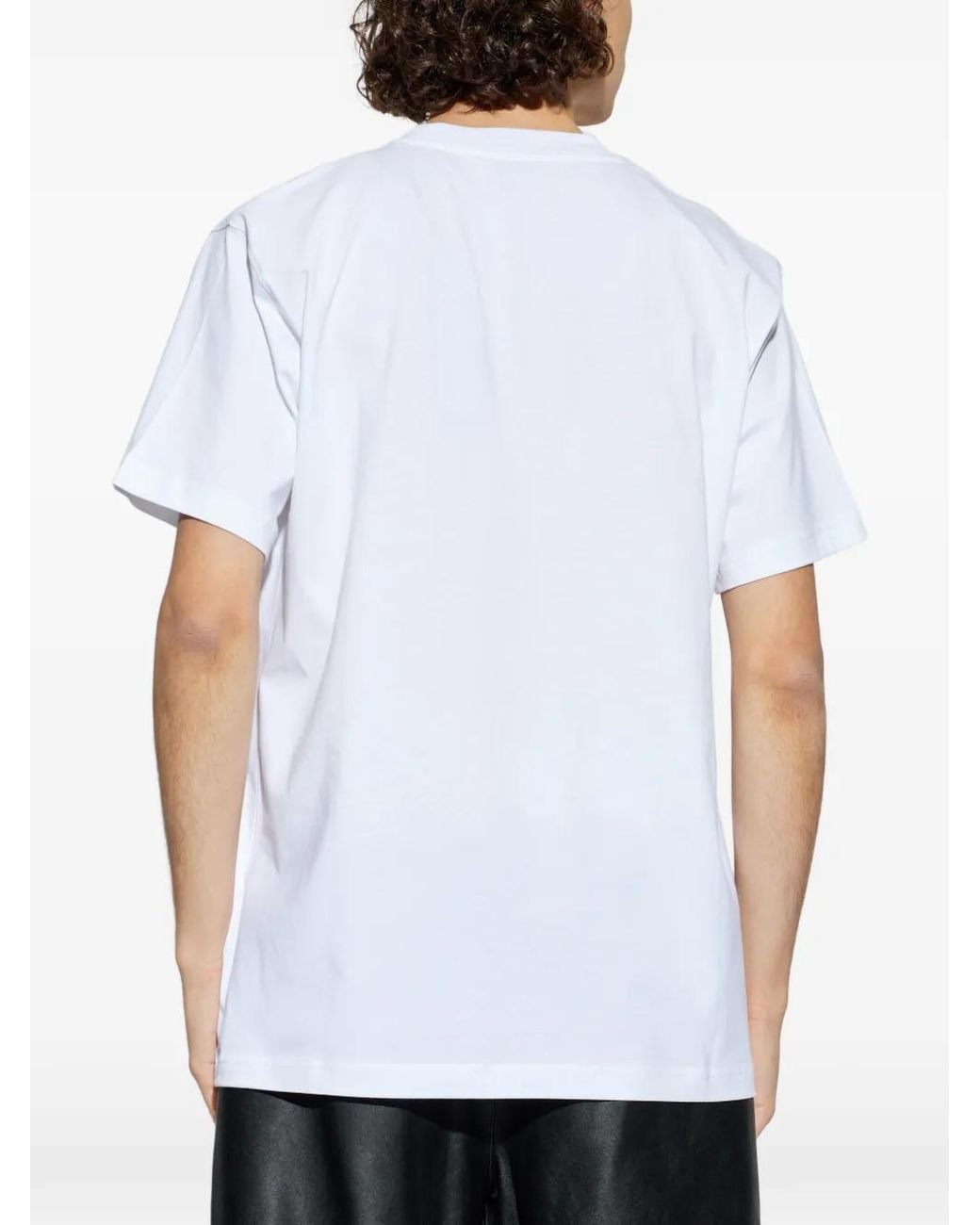 Moschino White Printed Organic Cotton Jersey T-Shirt for men