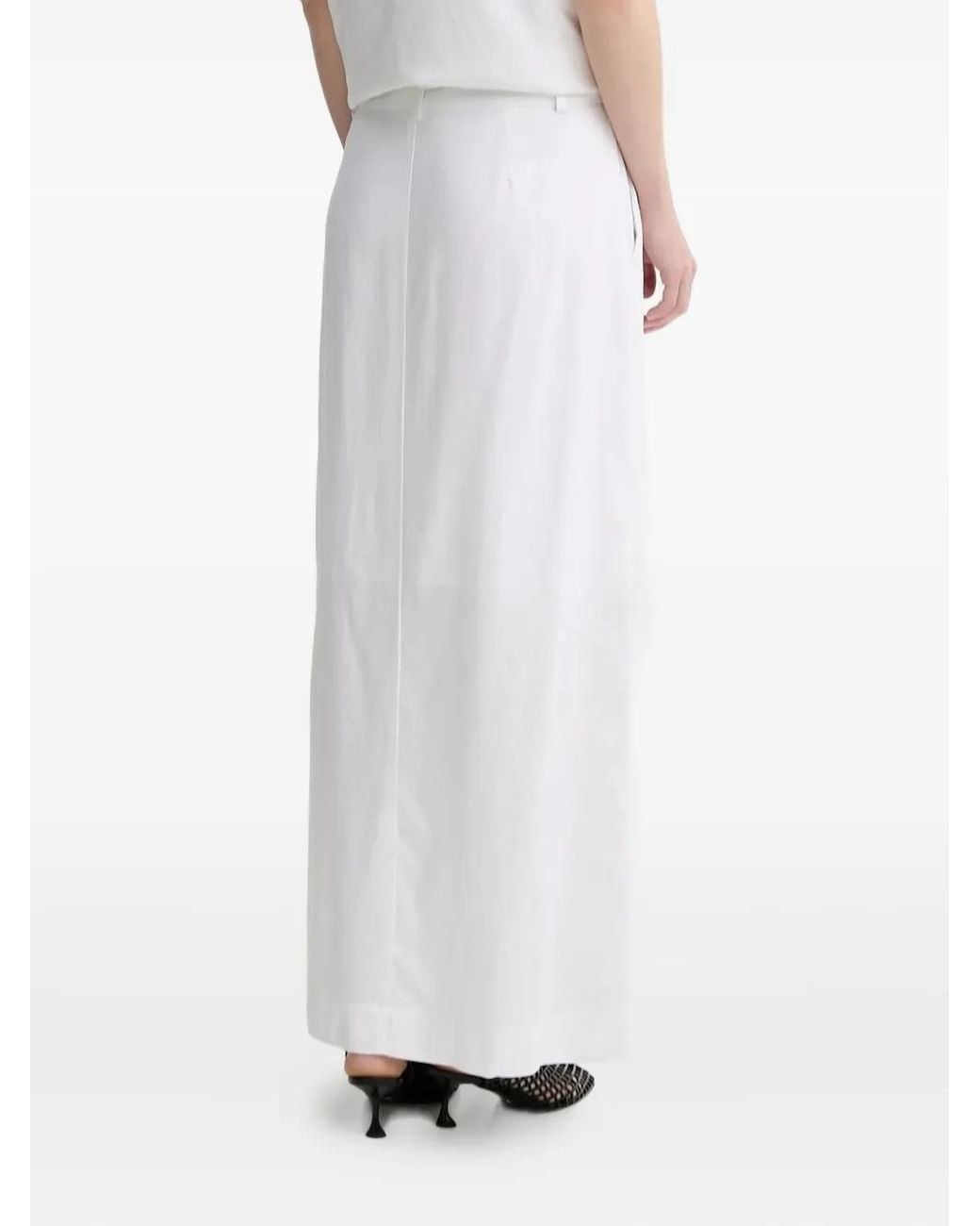 Gestuz White Side-Split Maxi Skirt