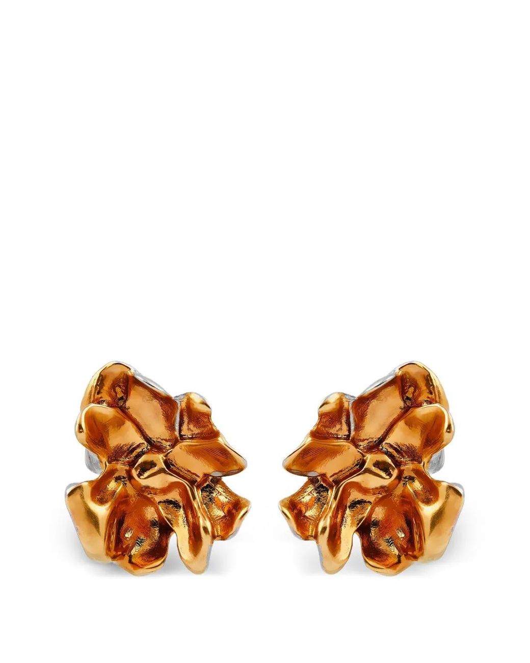 Marni Orange Flower-Shaped Earrings