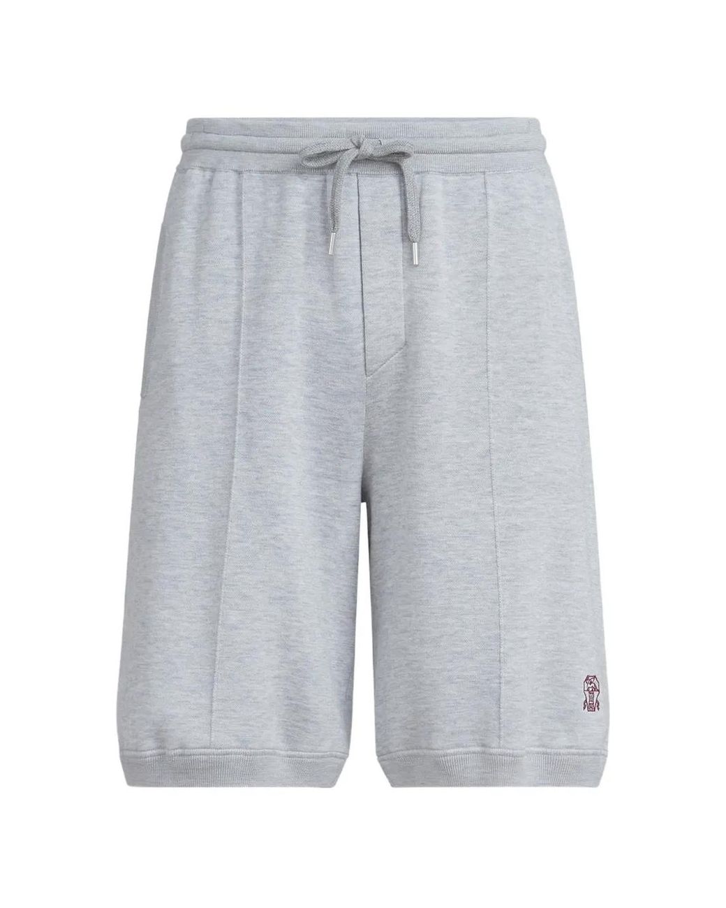 Brunello Cucinelli Gray Logo-embroidered Shorts for men