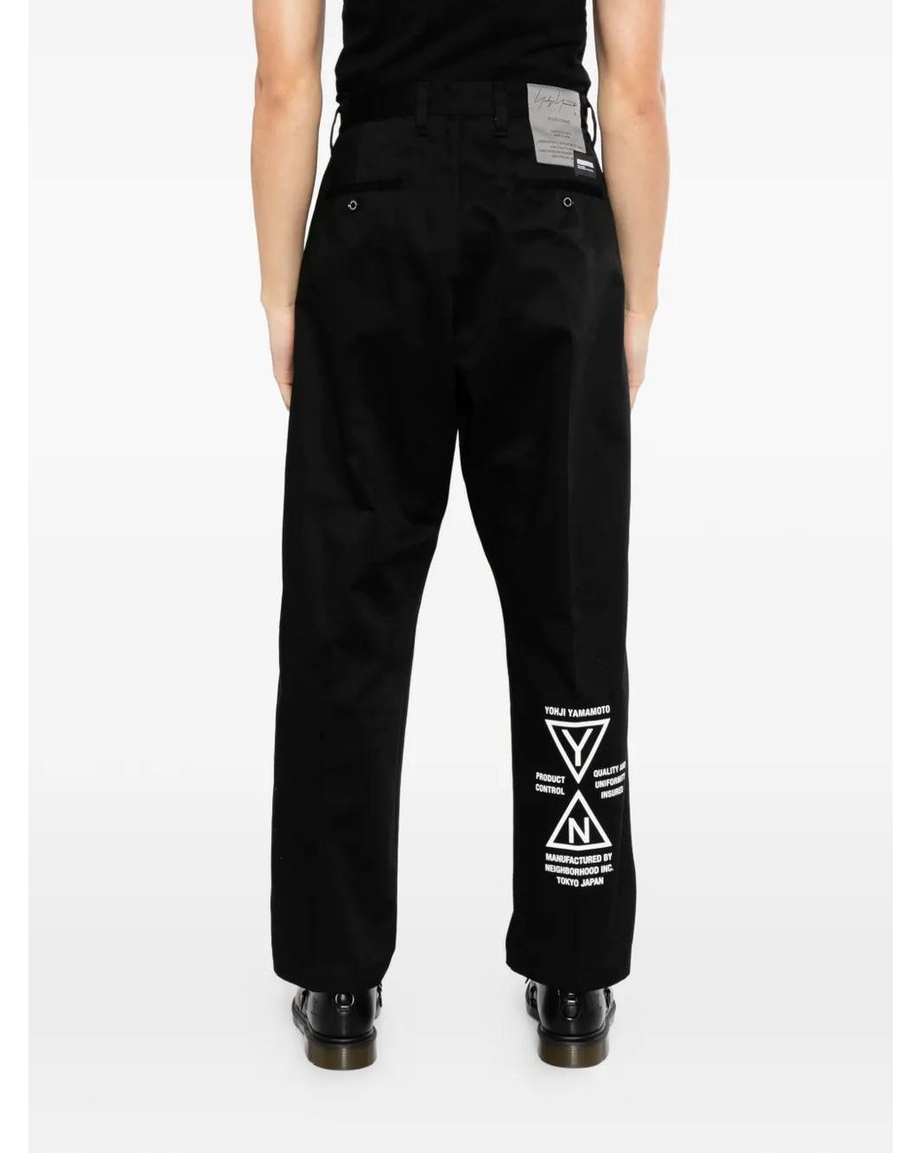Yohji Yamamoto Black X Neighborhood Tuck-Work Trousers for men