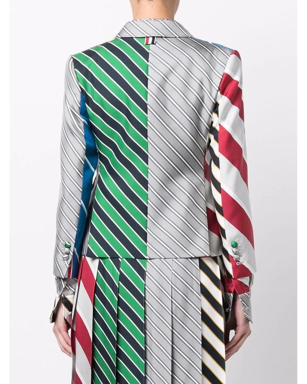 Thom Browne Blue Multi Stripe-Print Blazer