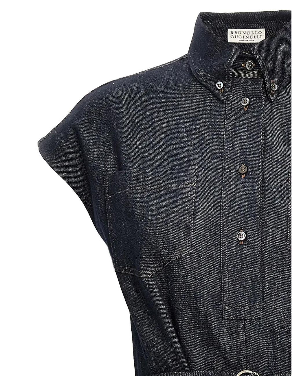 Brunello Cucinelli Blue Denim Chemisier Long Dress