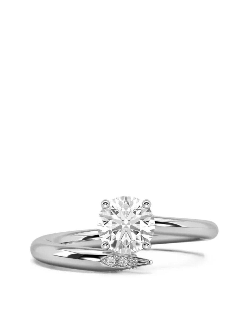 SOLO for Diamonds White Diamond Bypass Ring