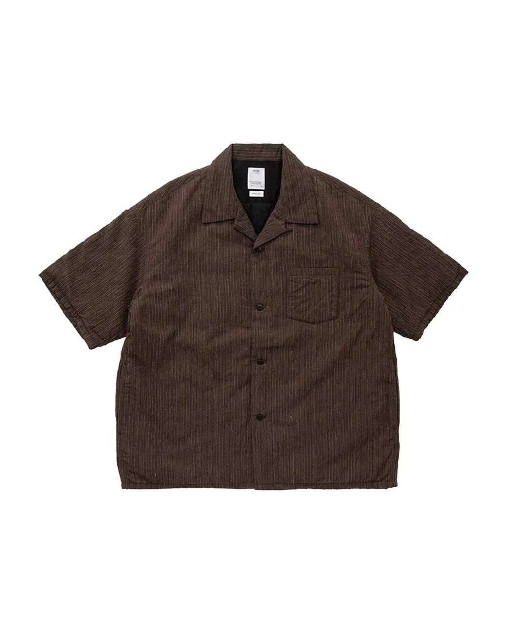 Visvim Brown Pinstripe Short-Sleeve Shirt for men