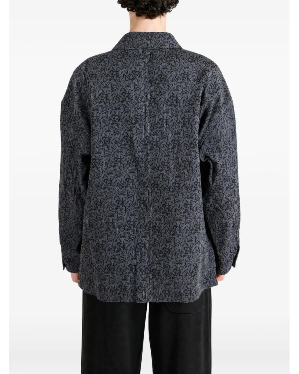 KOZABURO Gray Veste Légère En Velours Côtelé for men