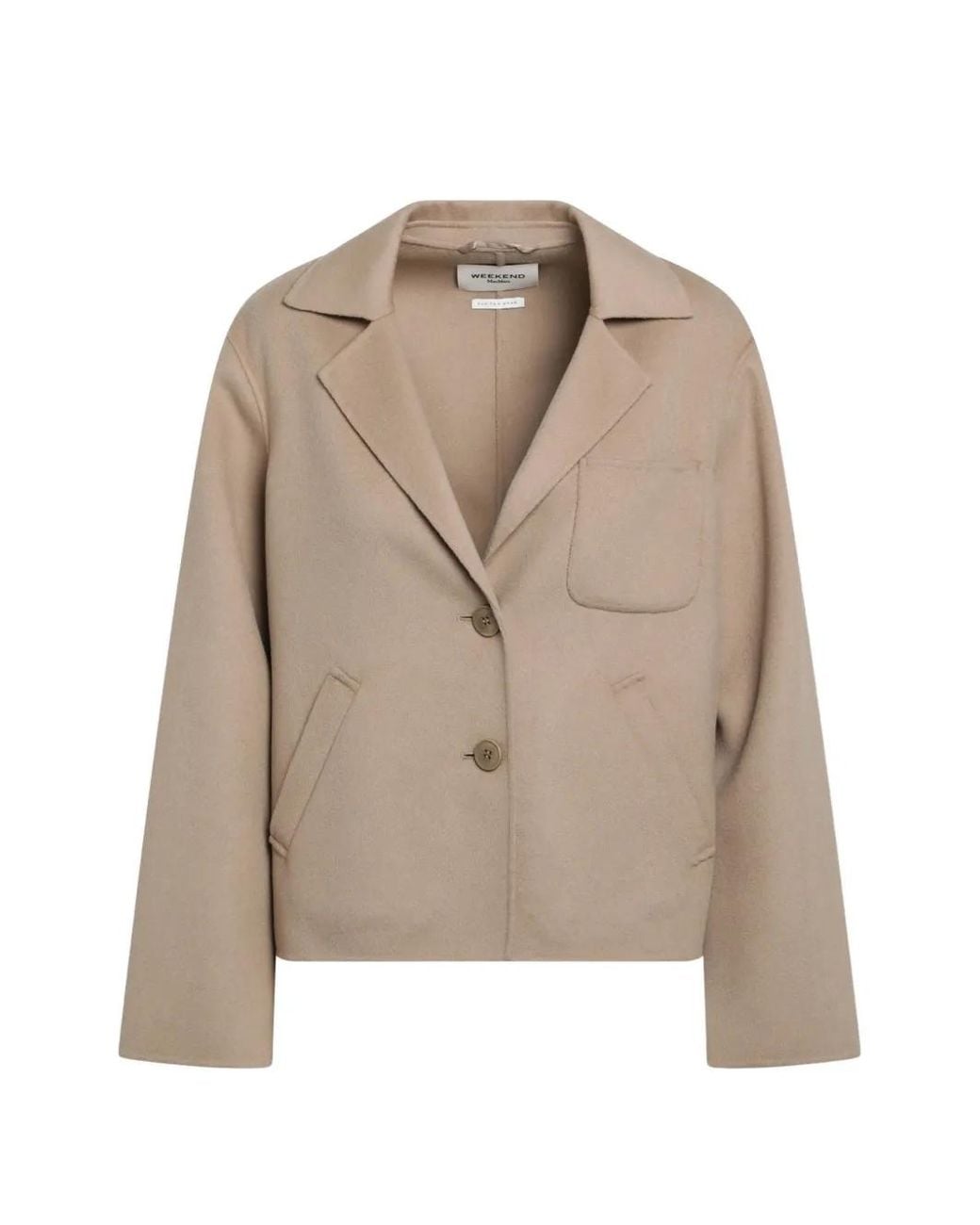 Weekend by Maxmara Natural Button-Up Notched-Lapel Jacket