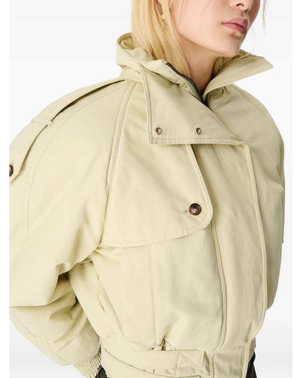 MARINE SERRE Natural High-Neck Bomber Jacket