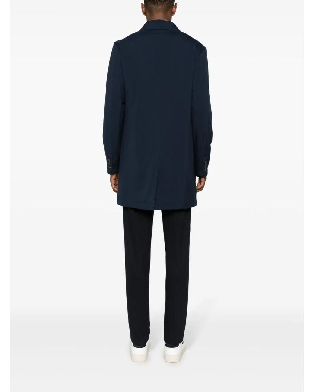 Corneliani Blue Water-Resistant Padded Midi Coat for men