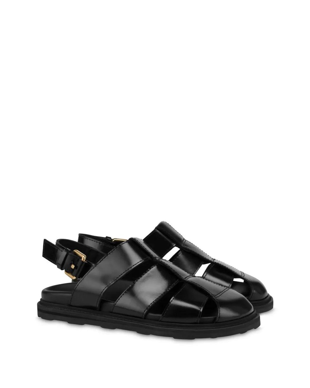 Moschino Black Brushed Calf Sandals