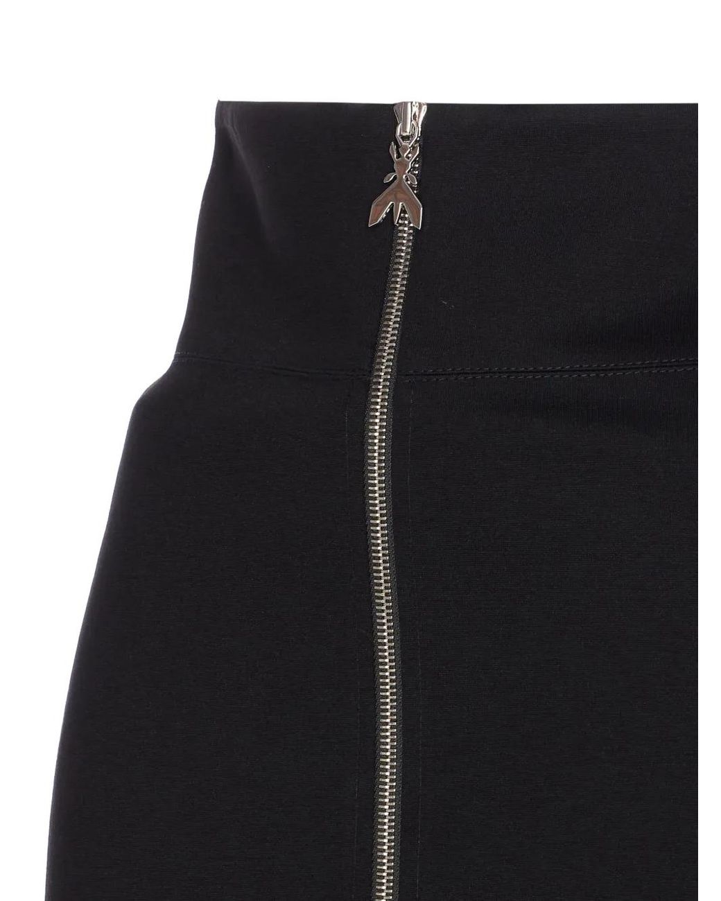 Patrizia Pepe Black Zip-Front Skirt