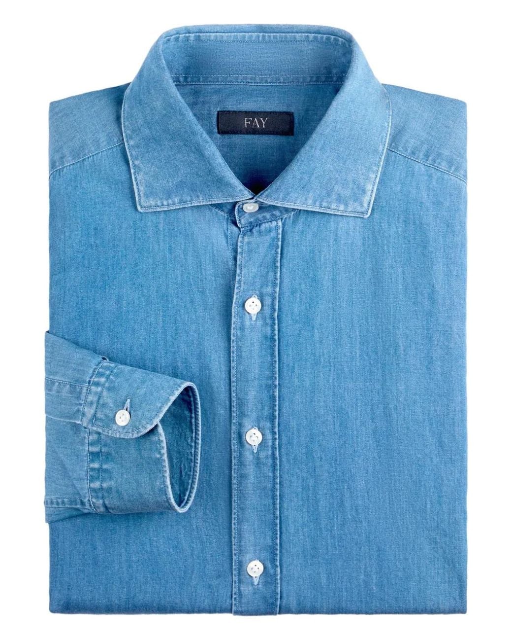 Fay Blue French-Collar Shirt for men