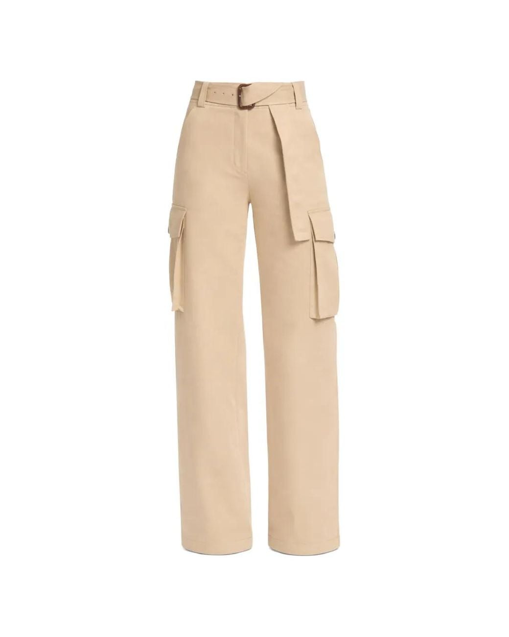 Elie Saab Natural Belted Cargo Pants