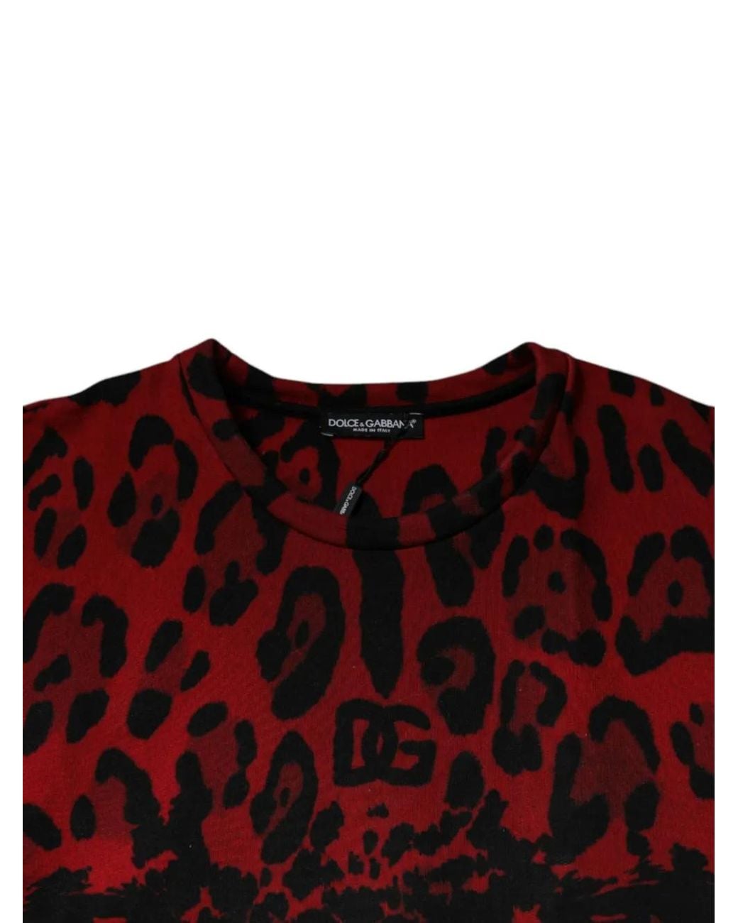 Dolce & Gabbana Red Leopard-Print Sleeveless T-Shirt for men