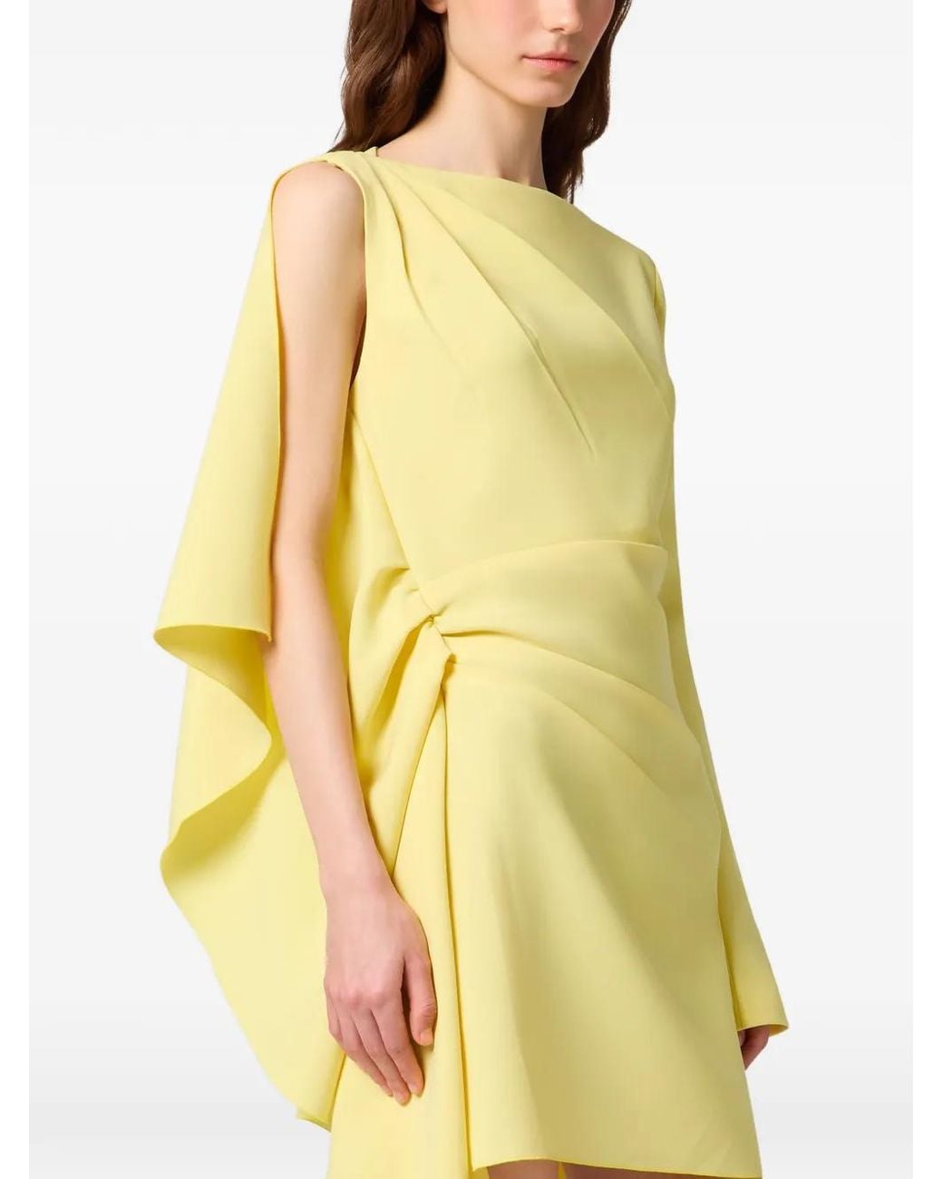 MSGM Gedrapeerde Mini-Jurk in het Yellow