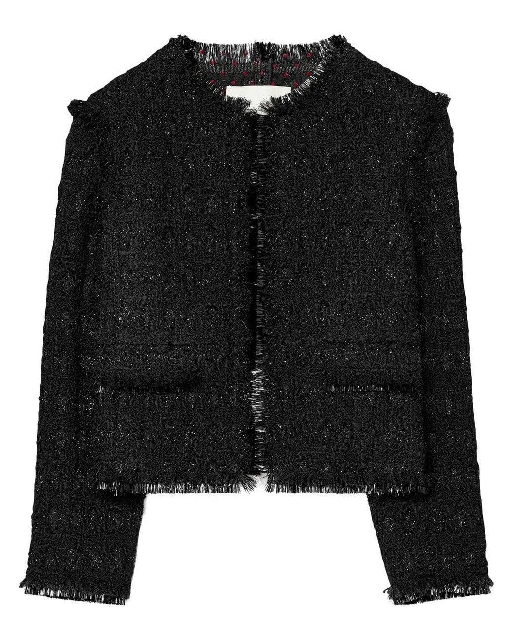 Tory Burch Black Tinsel Tweed Jacket