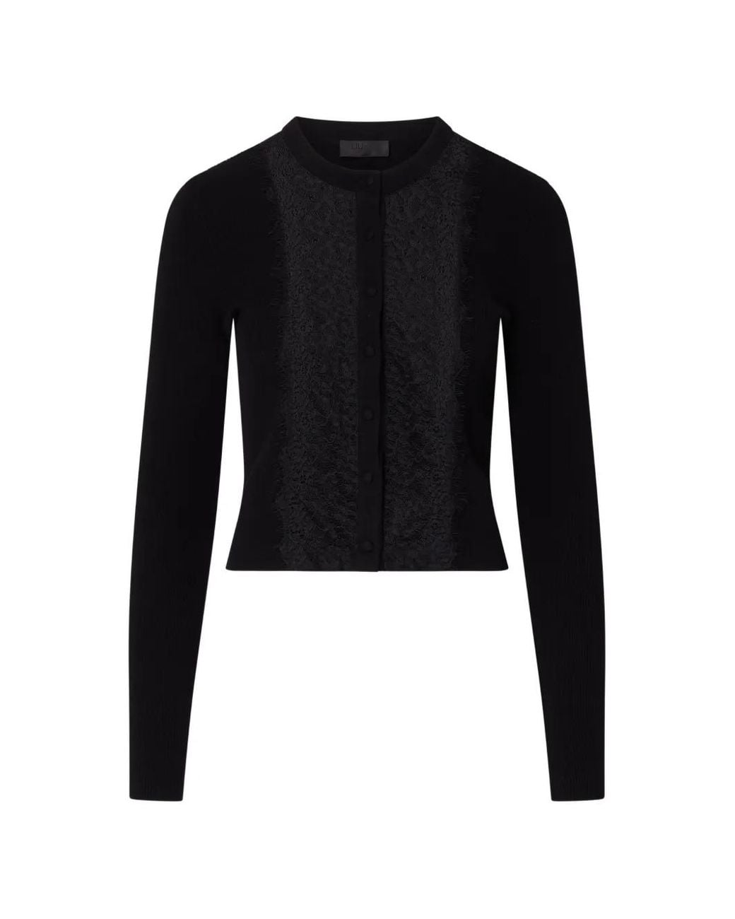 Liu Jo Black Cardigan With Lace Insert