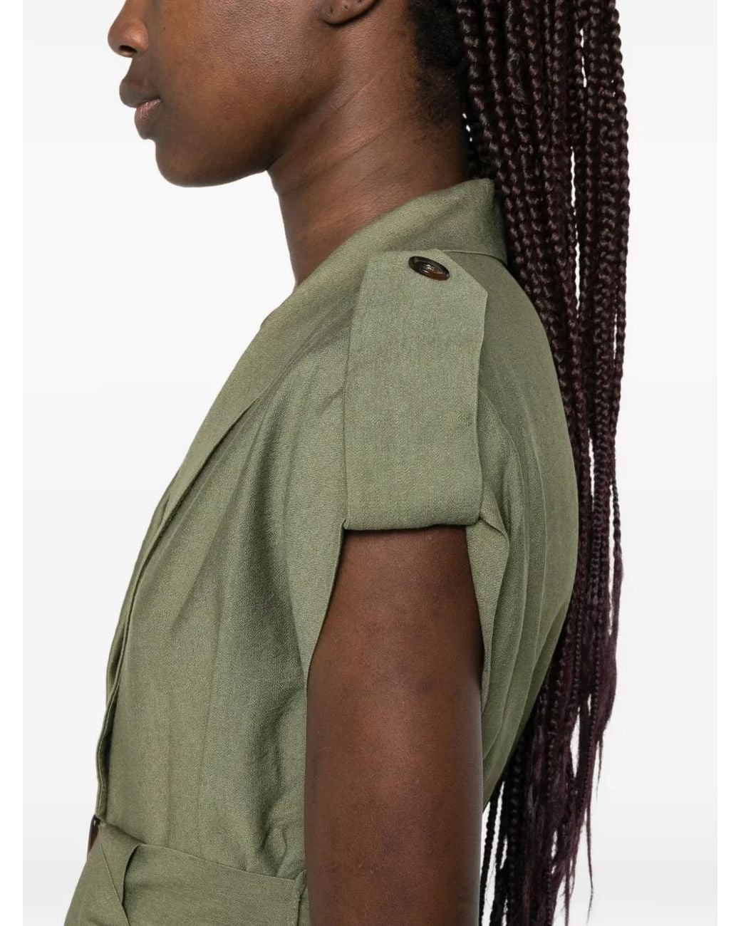 Dixie Green Belted Cap-Sleeve Jacket
