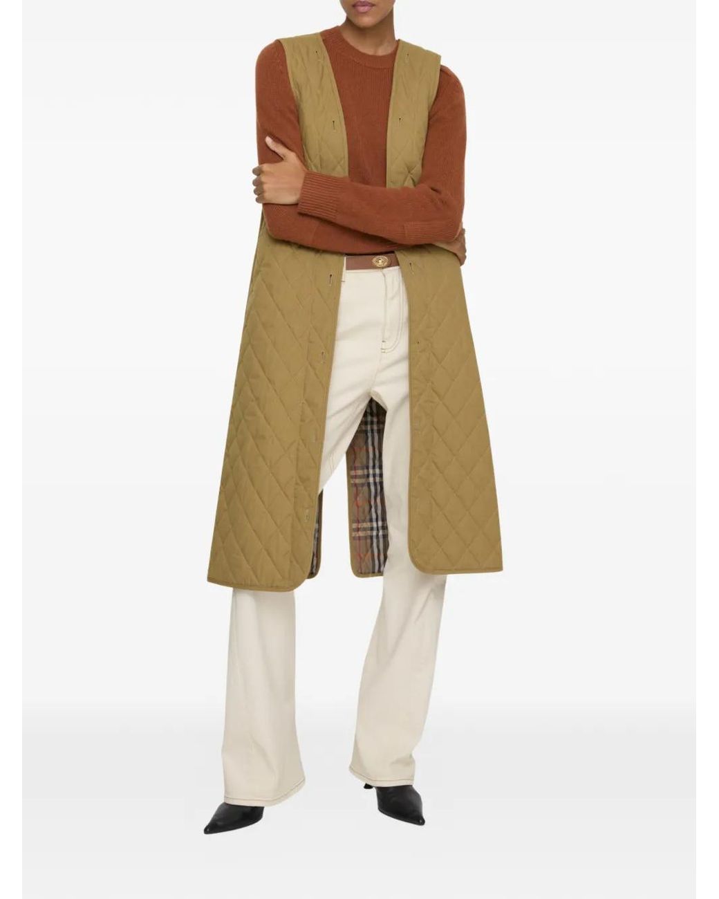 Burberry Brown Long Canvas Fitzrovia Trench Coat With Warmer
