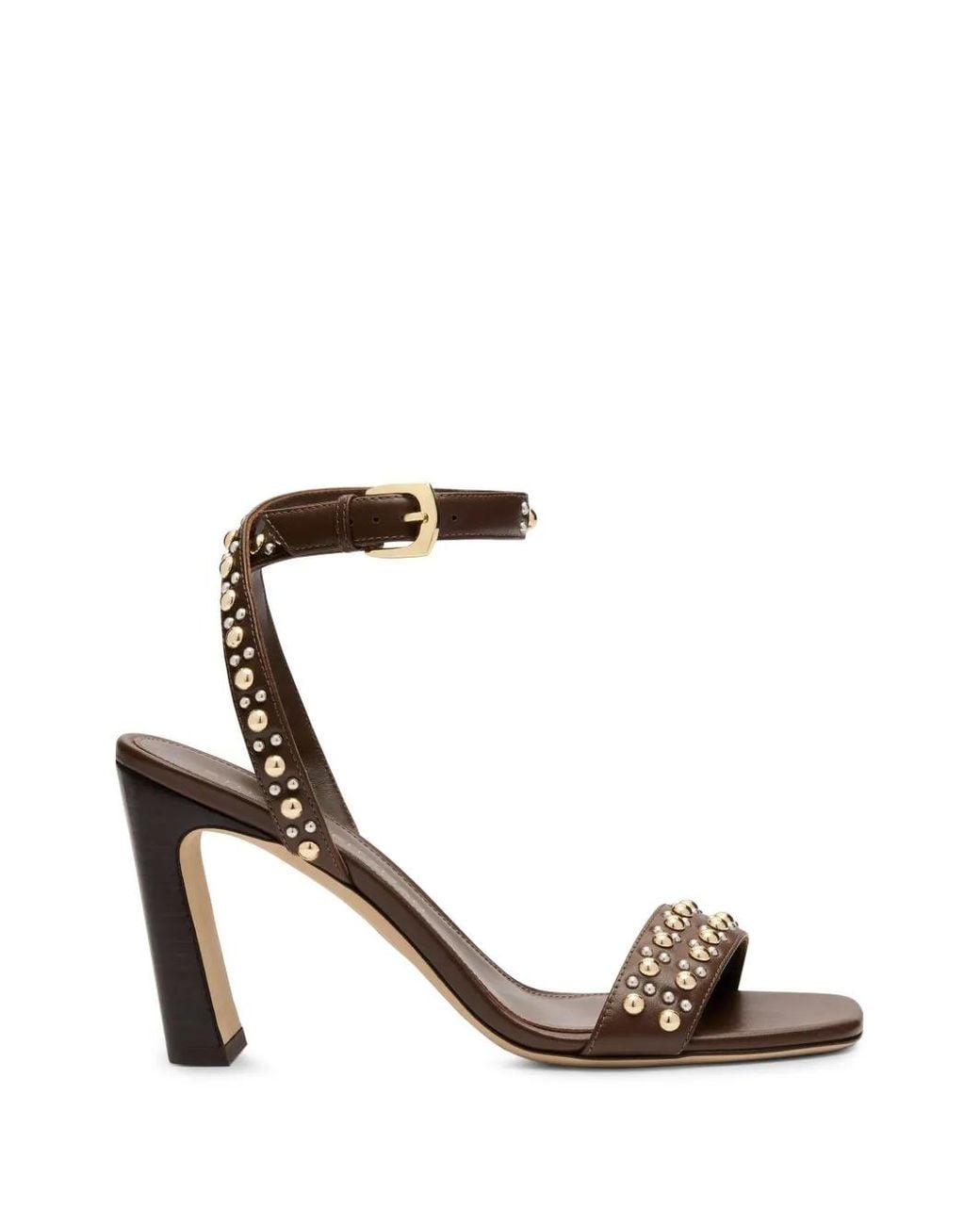 Stuart Weitzman White Perry Leather Heeled Sandals