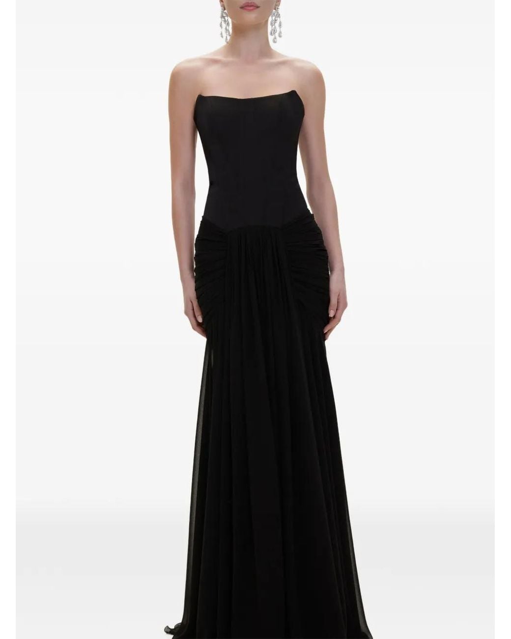 V:PM ATELIER Black Ruched-Detail Dress