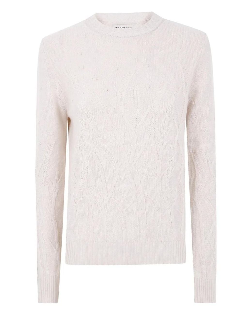 Twinset White Embellished-Knit Sweater