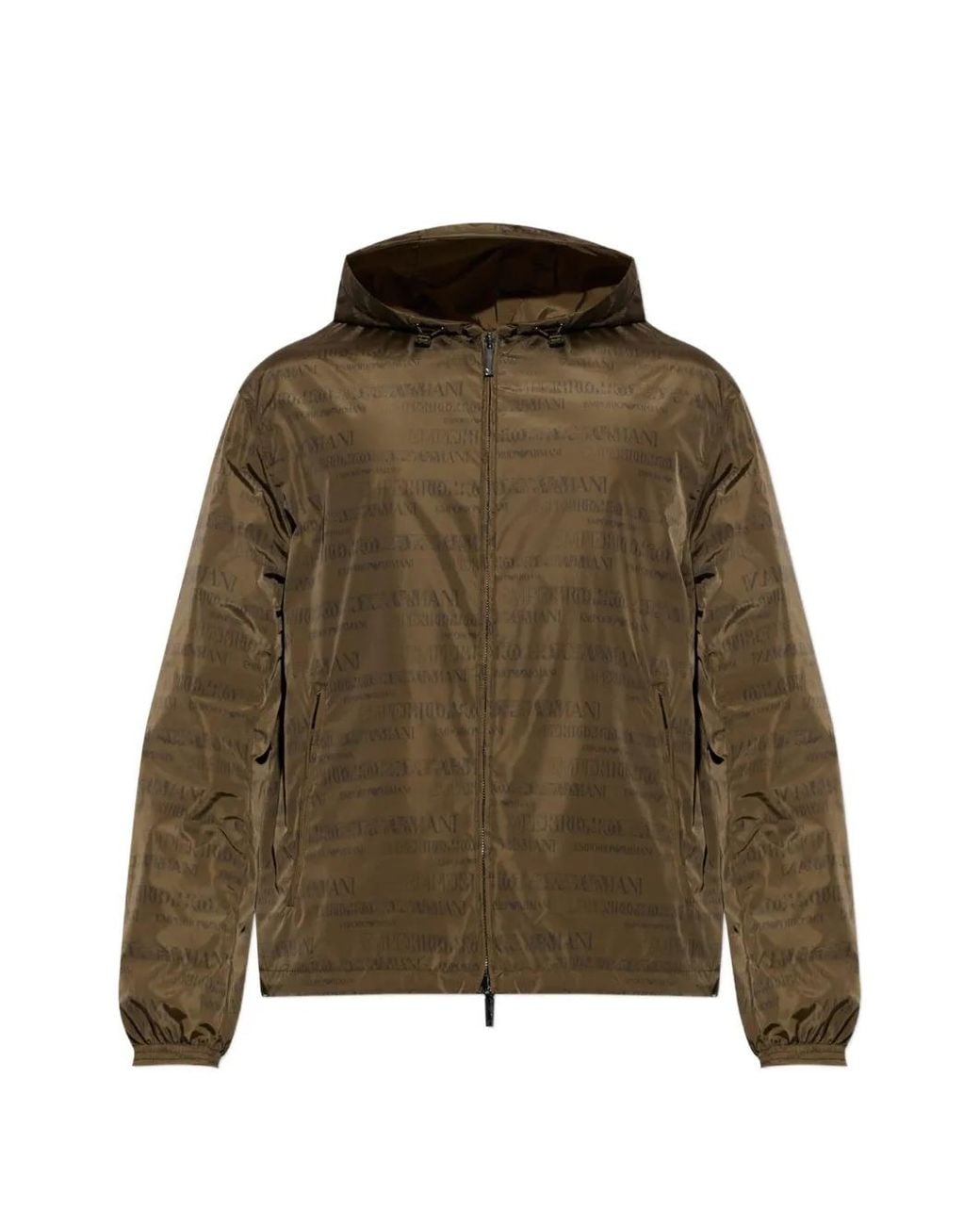 Emporio Armani Green Veste Réversible À Logo Imprimé for men