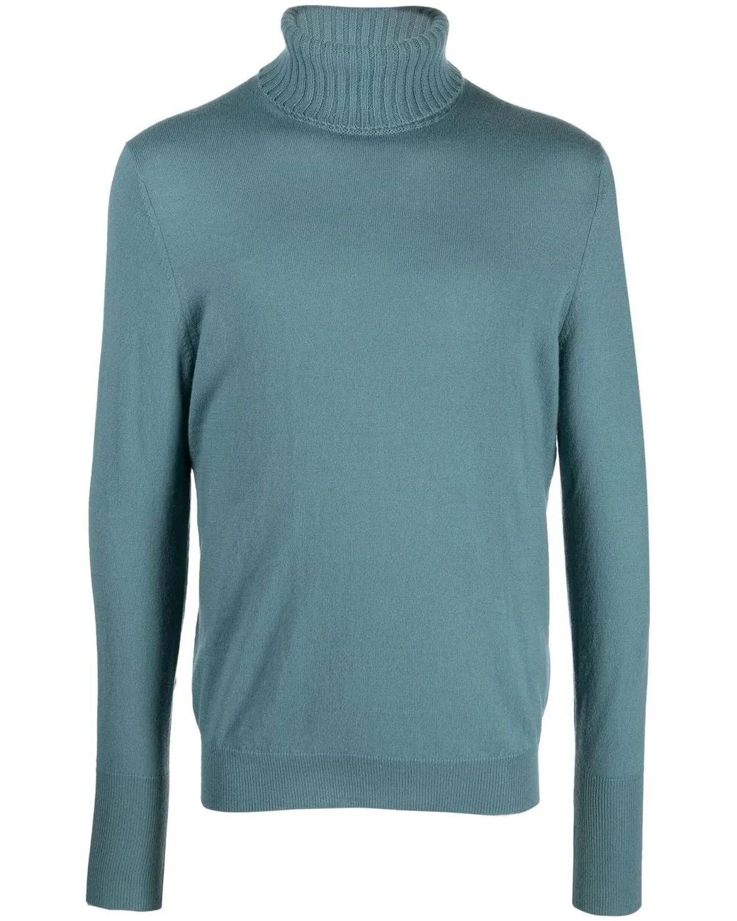 Ballantyne Blue Roll Neck Cashmere Jumper for men